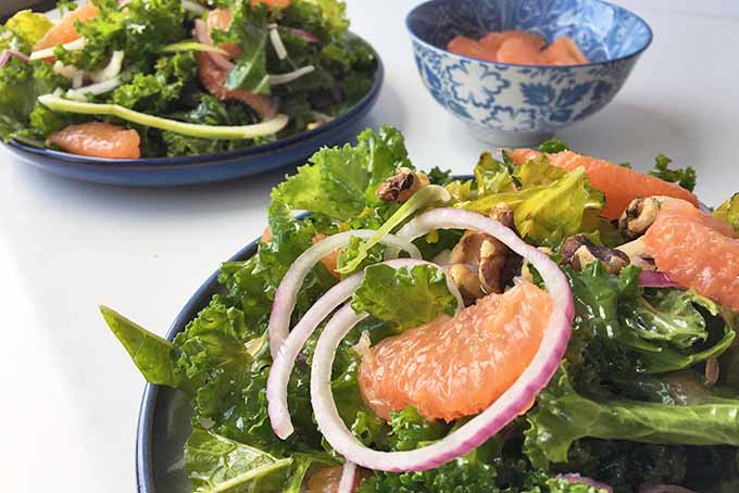 Grapefruit segments is a perfect addition to a bright kale salad. | Foodal.com