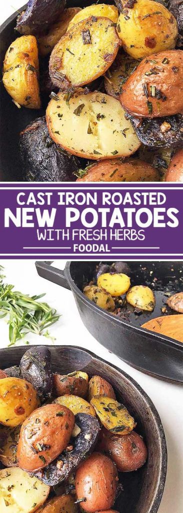 Your favorite carb gets a huge flavor makeover with our easy recipe for cast iron roasted new potatoes with assorted fresh herbs and garlic. Use your favorite herbs of the season to create your own savory flavor profile the whole family will enjoy for dinner, if it even makes it on the table! Get this addictively delicious recipe on Foodal now.