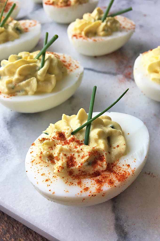 Love deviled eggs, but not a fan of mayo? You can still enjoy this favorite party app with our recipe. Find out our easy substitute now on Foodal: https://foodal.com/recipes/appetizers/no-mayo-deviled-eggs/