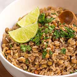 Recipe for Brown Rice and Lentil Salad | Foodal.com