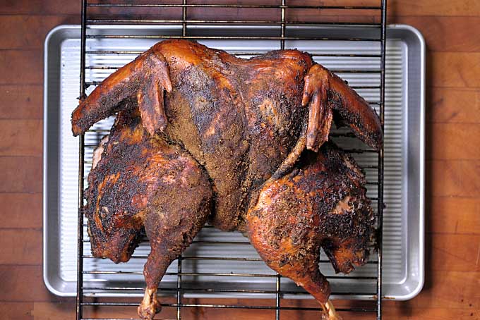 A finished smoked turkey that has been dry brined and dry rubbed with sage and other spices | Foodal