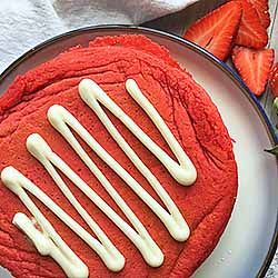Red Velvet Pancake with Cream Cheese Drizzle | Foodal.com