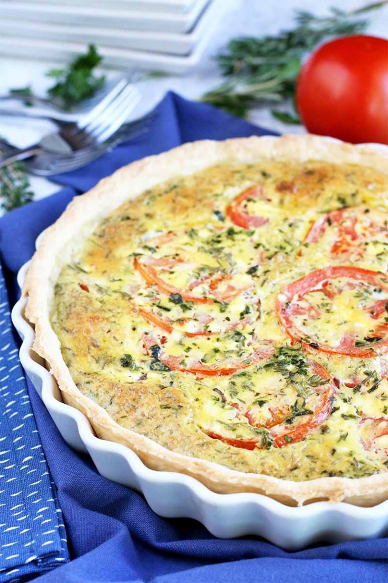 Fresh Tomato and Egg Tart with Tangy Goat Cheese and Herbs Recipe | Foodal