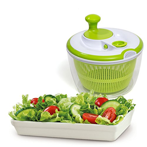 Unknown1 Kitchen 3 Piece Salad Spinner with Ergonomic Crank Red 6.3 Qt Plastic 