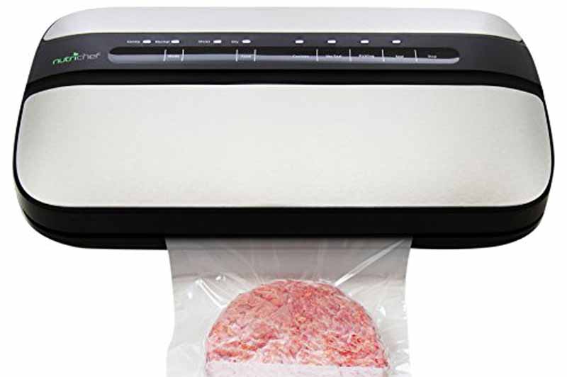 The NutriChef PKVS30STS Automatic Handheld Vacuum Sealer Machine on a white, isolated background.