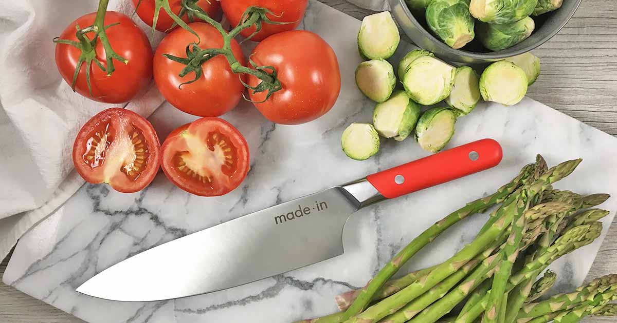  Made In Cookware - 8 Chef Knife France - Full Tang With Pomme  Red Handle: Home & Kitchen