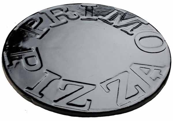 Primo Glazed 16-Inch Pizza Stone on a white, isolated background.