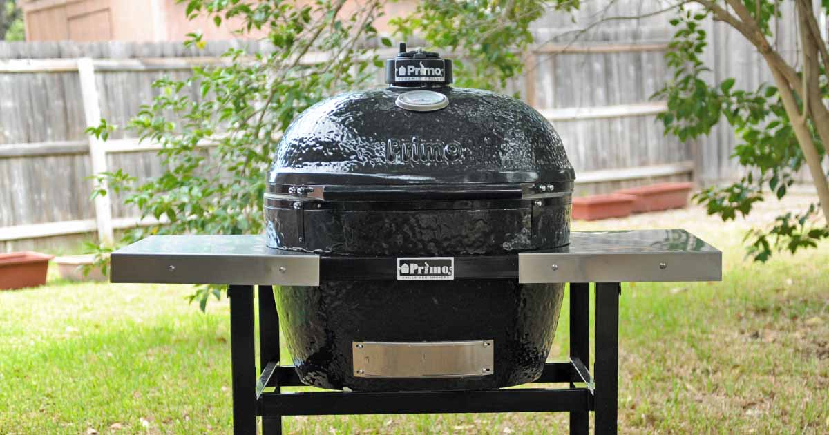 Primo Oval XL 400 Ceramic Kamado Charcoal Grill and Smoker Factory Cover  409 