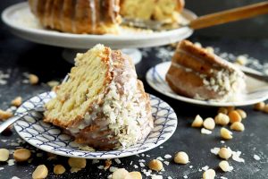 Enjoy Tropical Bliss with a Slice of Macadamia Nut Coconut Cake