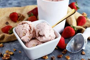 Upgrade the Flavor of Your Childhood with Strawberry Walnut Chocolate Chunk Ice Cream