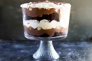 Easy Homemade Chocolate Trifle with Bananas and Whipped Cream