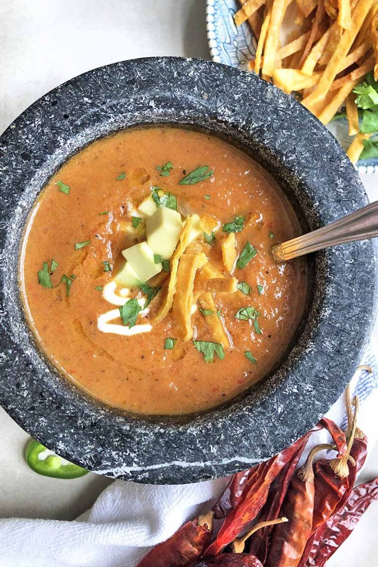 Spicy and Creamy Vegetarian Tortilla Soup | Foodal