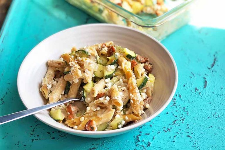 Baked Penne with Sausage, Zucchini, and Feta Recipe | Foodal