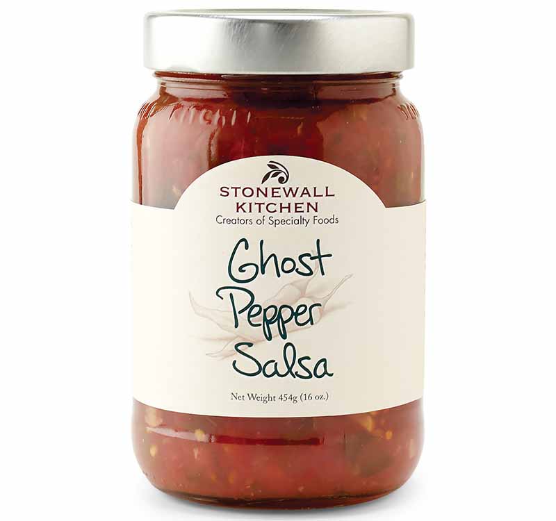 Jar of Stonewall Kitchen's ghost pepper salsa.