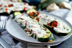 Zucchini Mushroom Pepper “Boats” with Mozzarella: A Satisfying Vegetarian Dinner