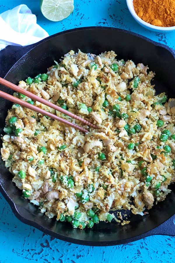 Grain-Free Indian-Spiced Cauliflower Fried “Rice” Recipe | Foodal