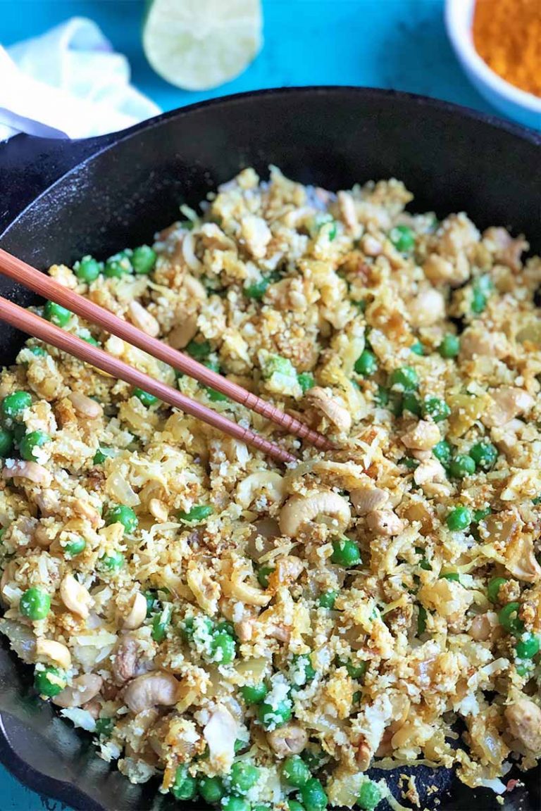 Grain-Free Indian-Spiced Cauliflower Fried “Rice” Recipe | Foodal