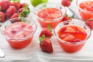 Naturally Flavored Homemade Strawberry Gelatin for Dessert
