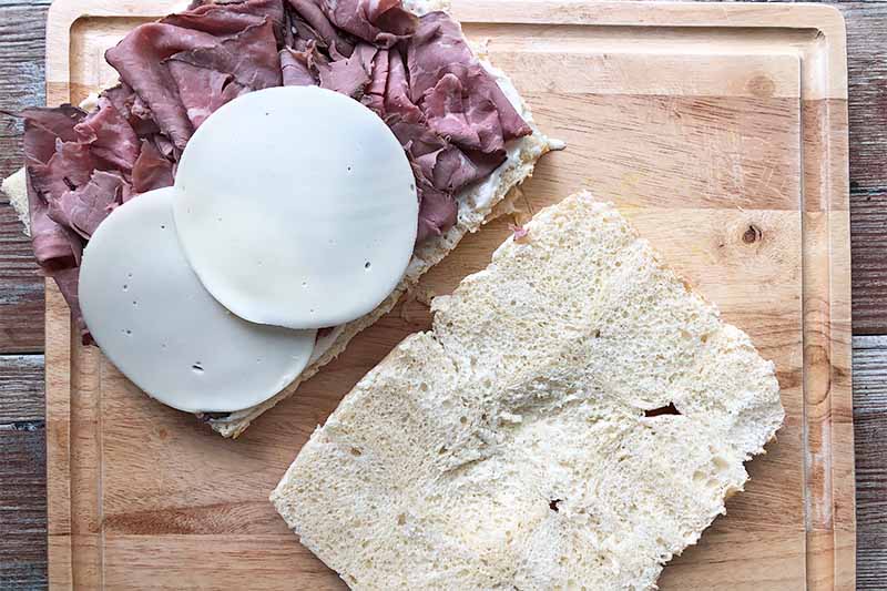 Mini Appetizer Sandwiches with Meat and Provolone