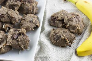 Healthier Banana Coconut Dark Chocolate Chunk Buckwheat Cookies