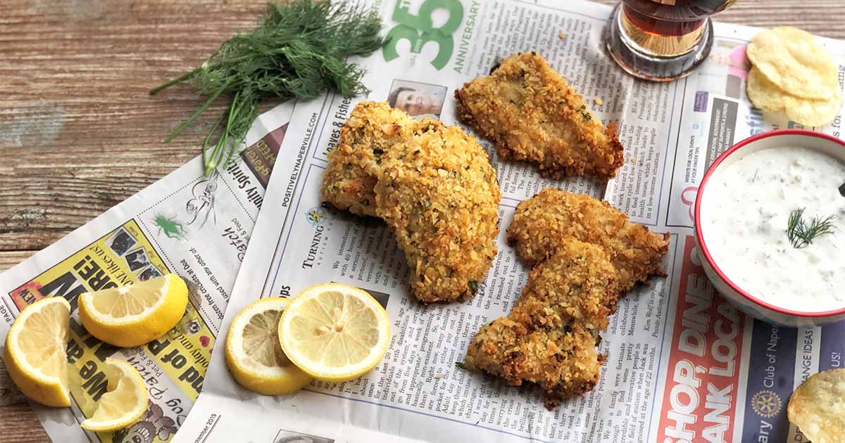 Gluten Free Fish and Chips  with Homemade Tartar Sauce