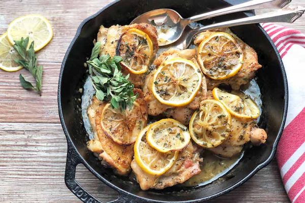 Chicken Thighs with Lemon Slices & Wine Sauce | Foodal