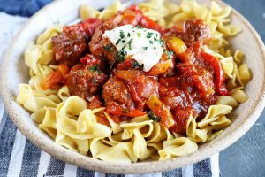 Hearty Homemade Goulash with Meatballs