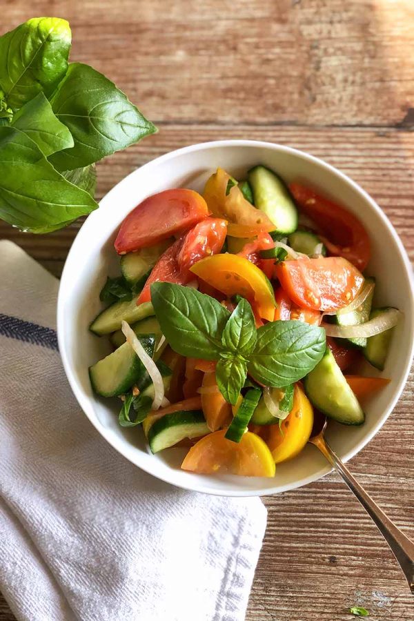 Simple Summer Tomato Cucumber Salad Recipe | Foodal