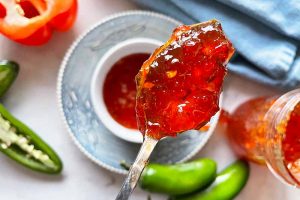 Homemade Hot Pepper Jelly with Spicy Jalapenos