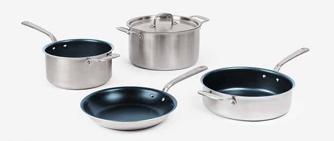 Image of a nonstick cookware set.