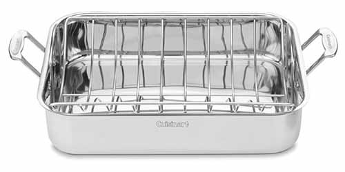 Image of the Cuisinart Stainless Steel Roasting Pan with rack insert.