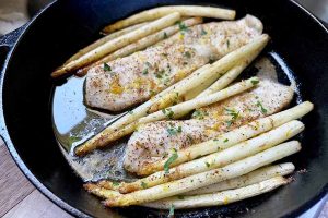 Baked Tilapia and White Asparagus