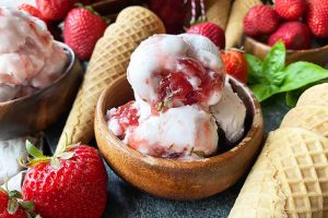 Strawberry Basil Jam Coconut Milk Ice Cream (Dairy Free)