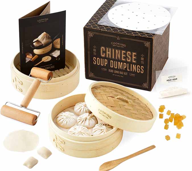 Image of a Chinese soup dumplings homemade making kit.