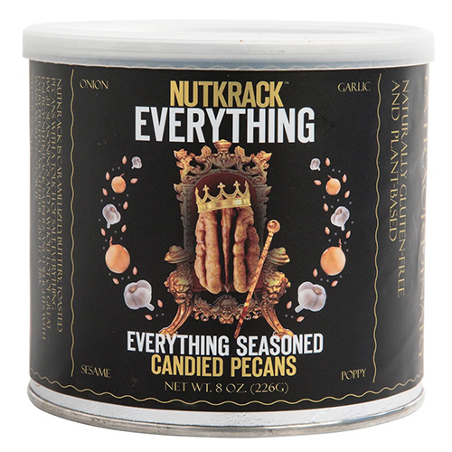 Image of Nutkrack's Everything Seasoned Caramelized Pecans in a can.