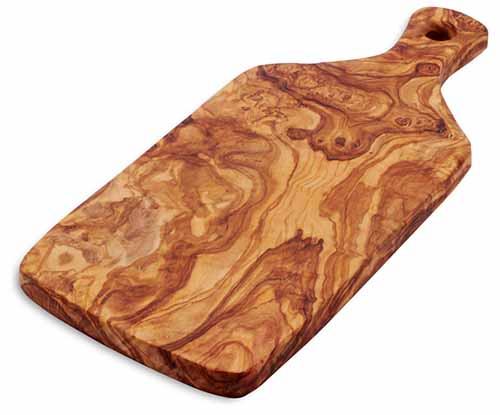 Image of an olivewood serving paddle.