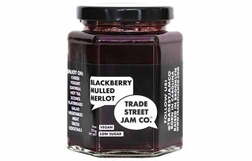 Image of the Trade Street Jam Co. Blackberry Mulled Merlot Jam.