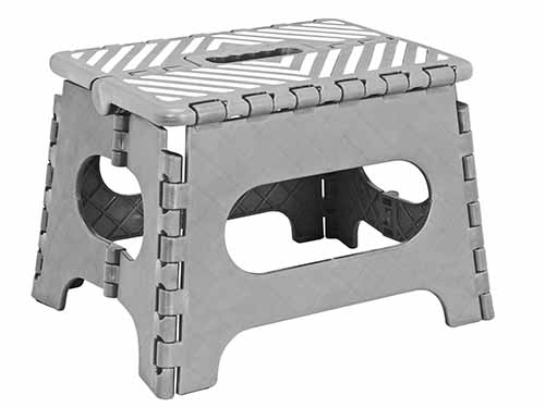 Image of the Wayfair Basics plastic step stool in gray.
