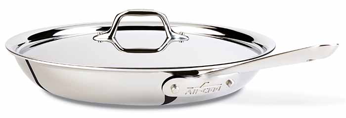 Image of the All-Clad D3 Stainless Steel Pan with Lid model.