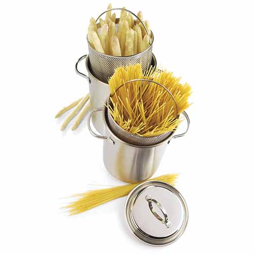 Image of the Demeyere Stainless Steel Asparagus and Pasta Cooker set.