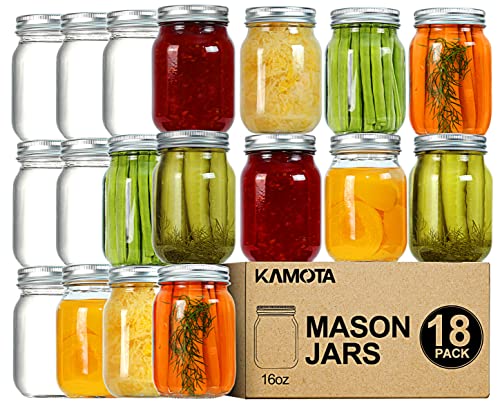 KAMOTA Mason Jars 10 oz With Regular Lids and Bands, Ideal for Jam, Honey,  Wedding Favors