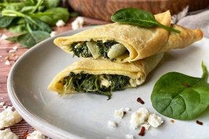 Mediterranean Spinach and Cheese Crepes